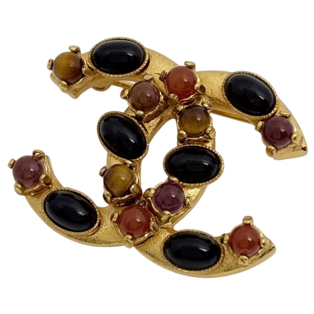Chanel brooch, Coco Mark, GP (Gold Plated), colored stone, gold, women's.: --- Catalog ---Category: SizeSize (HxWxD): 2.3cm x 3cm / 0.9'' x 1.18''Category: DesignType: BroochColor: GoldStone: Color stoneGender: WomenMaterial: Gold platingCategory: GeneralBrand: Chanel--- Ite