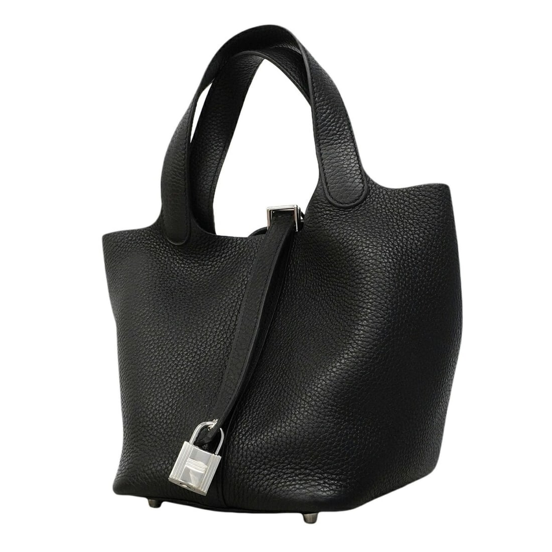 Hermes Picotin Lock PM handbag, Taurillon Clemence leather, black, Y stamp, women's, P3201487: --- Catalog ---Category: SizeSize (HxWxD): 18.5cm x 18cm x 13cm / 7.28'' x 7.08'' x 5.11''Category: DesignType: HandbagColor: BlackGender: WomenMaterial: Taurillon clemence leather Hardware Color: Sil