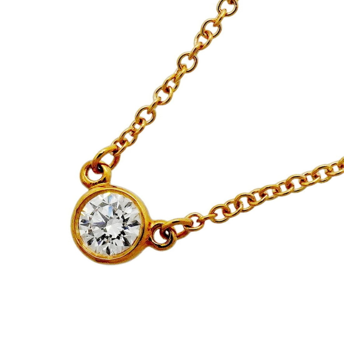 Tiffany & Co. By the Yard Necklace, 1PD (18K Yellow Gold) Diamond, Ladies' P3177780: --- Catalog ---Category: SizePendant Size: 4.3mm x 4.3mm / 0.16'' x 0.16''Neck Circumference: 40.5 cm / 15.94''Category: DesignStone: DiamondGender: WomenMaterial: Yellow gold (18K)Necklace Type: Neck
