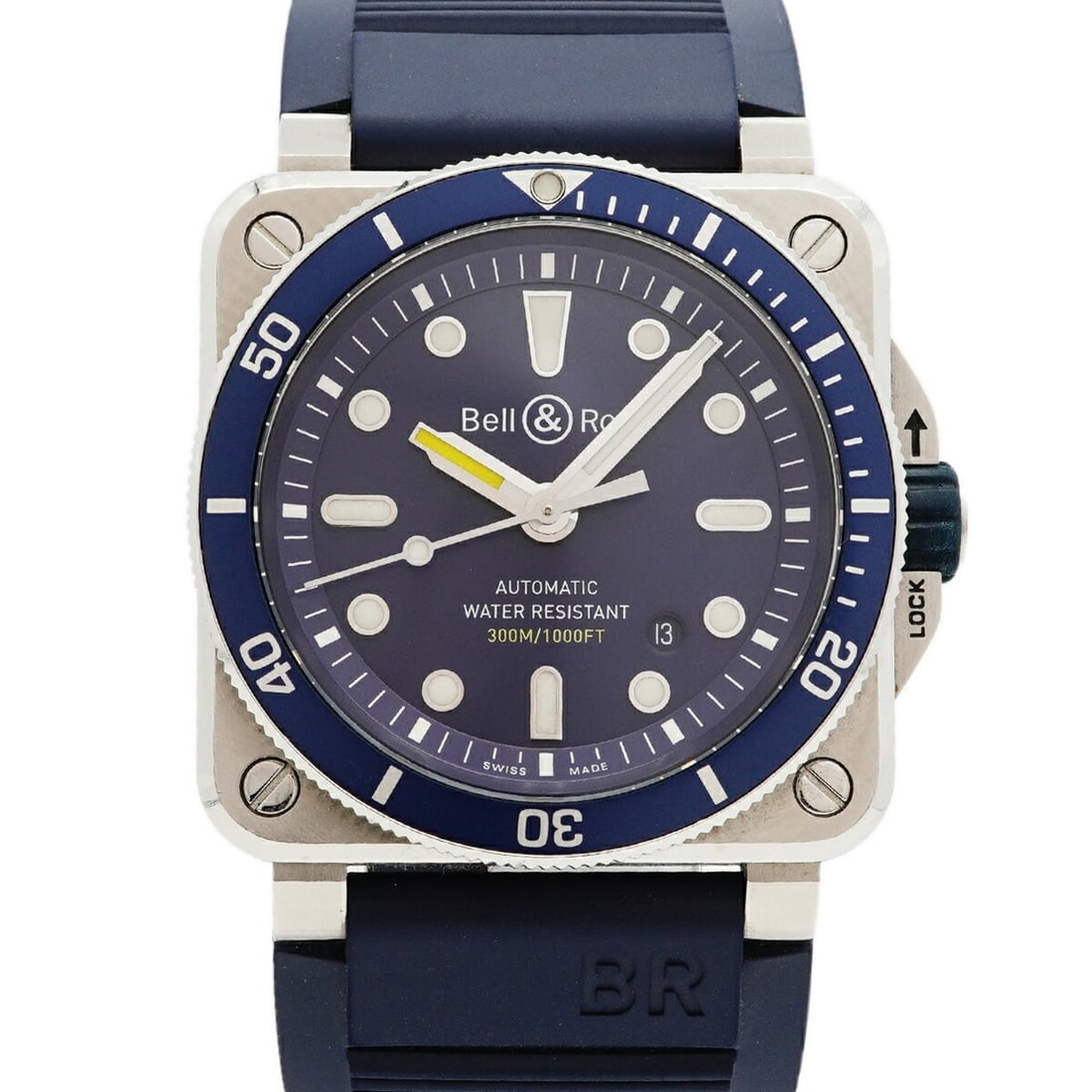 Bell & Ross BR03-92 Diver Blue BR0392-D-BU-ST SRB Dial Men's Watch: --- Catalog ---Category: SizeWrist Size: 20cm / 7.87''Case Diameter: 43.2mm / 1.7''Category: DesignType: WristwatchGender: MenColor (Dial): BlueMaterial (Band): RubberCategory: GeneralMPN: BR0392-D-BU