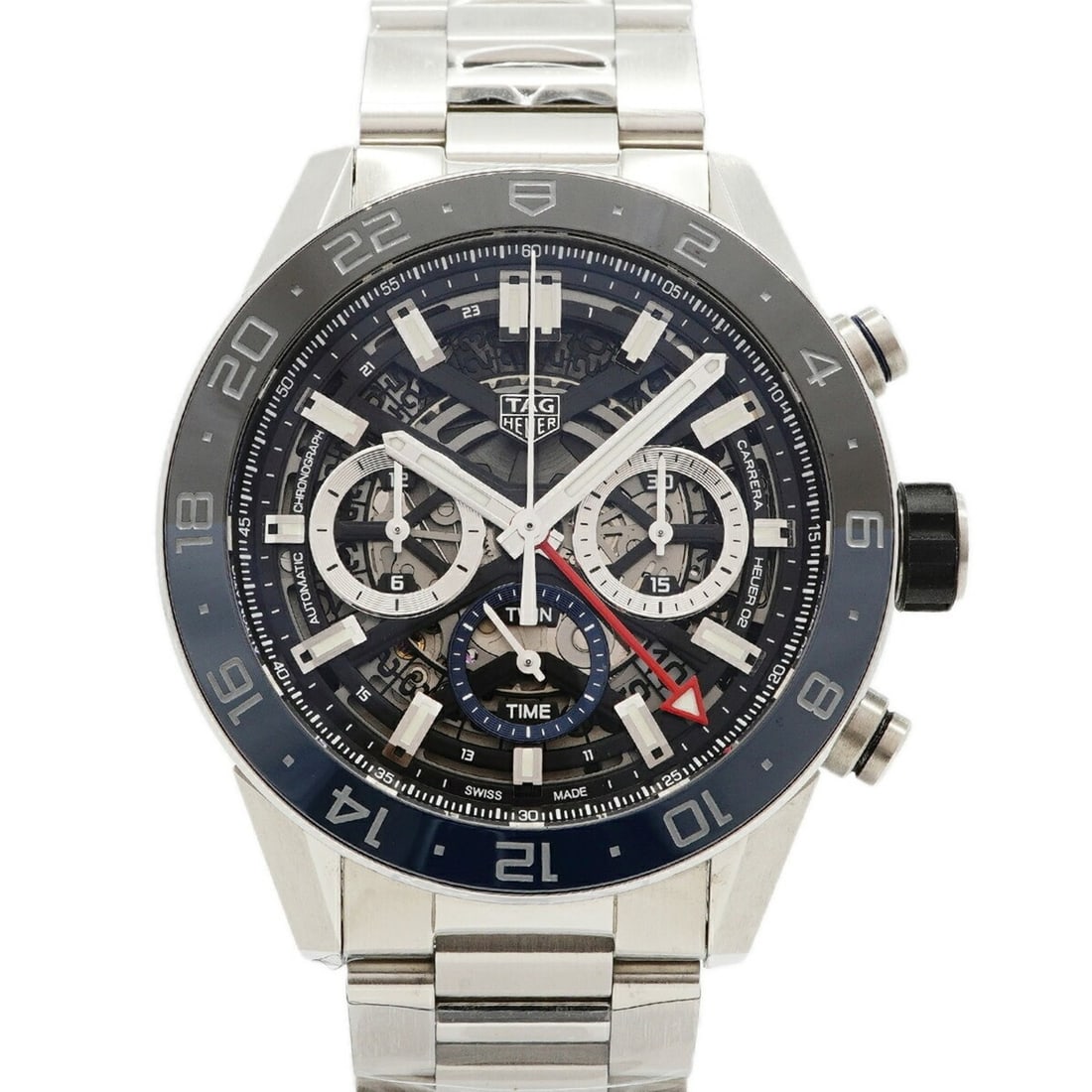 TAG Heuer Carrera Calibre 02 GMT CBG2A1Z Skeleton Dial Men's Watch (1 of 12)
