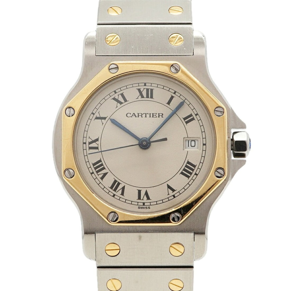 Cartier Santos Octagon LM W2001583 Ivory Dial Watch (Men's & Women's): --- Catalog ---Category: SizeWrist Size: 16.5cm / 6.49''Case Diameter: 29mm / 1.14''Category: DesignType: WristwatchGender: Men,WomenColor (Dial): IvoryMaterial (Band): Stainless steel, Yellow goldCat
