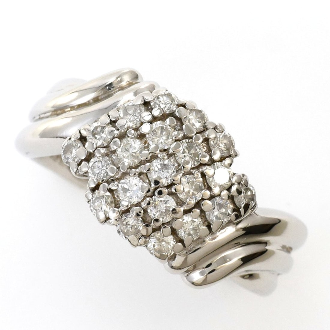 PT850 Platinum Ring with 0.46ct Diamond, Total Weight 5.8g, Jewelry: --- Catalog ---Category: SizeWidth: 9mm / 0.35''Weight: 5.8g / 0.2oz.JP Size: 10US Size: 5.5Category: DesignType: Band ringColor: PlatinumMetal: PlatinumStone: DiamondGender: WomenMaterial: Platinum 8