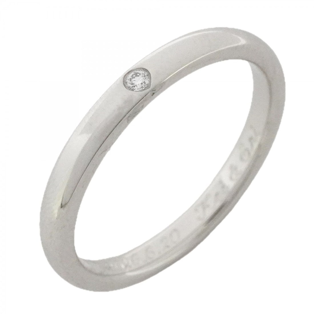 Tiffany & Co. Stacking Band Ring, 1PD (One Diamond), Pt950 Platinum, Size 19, Men's: --- Catalog ---Category: SizeJP Size: 19US Size: 9.5Category: DesignType: Band ringStone: DiamondGender: MenMaterial: Platinum 950Category: GeneralBrand: Tiffany--- Item List ---Section: ConditionRank