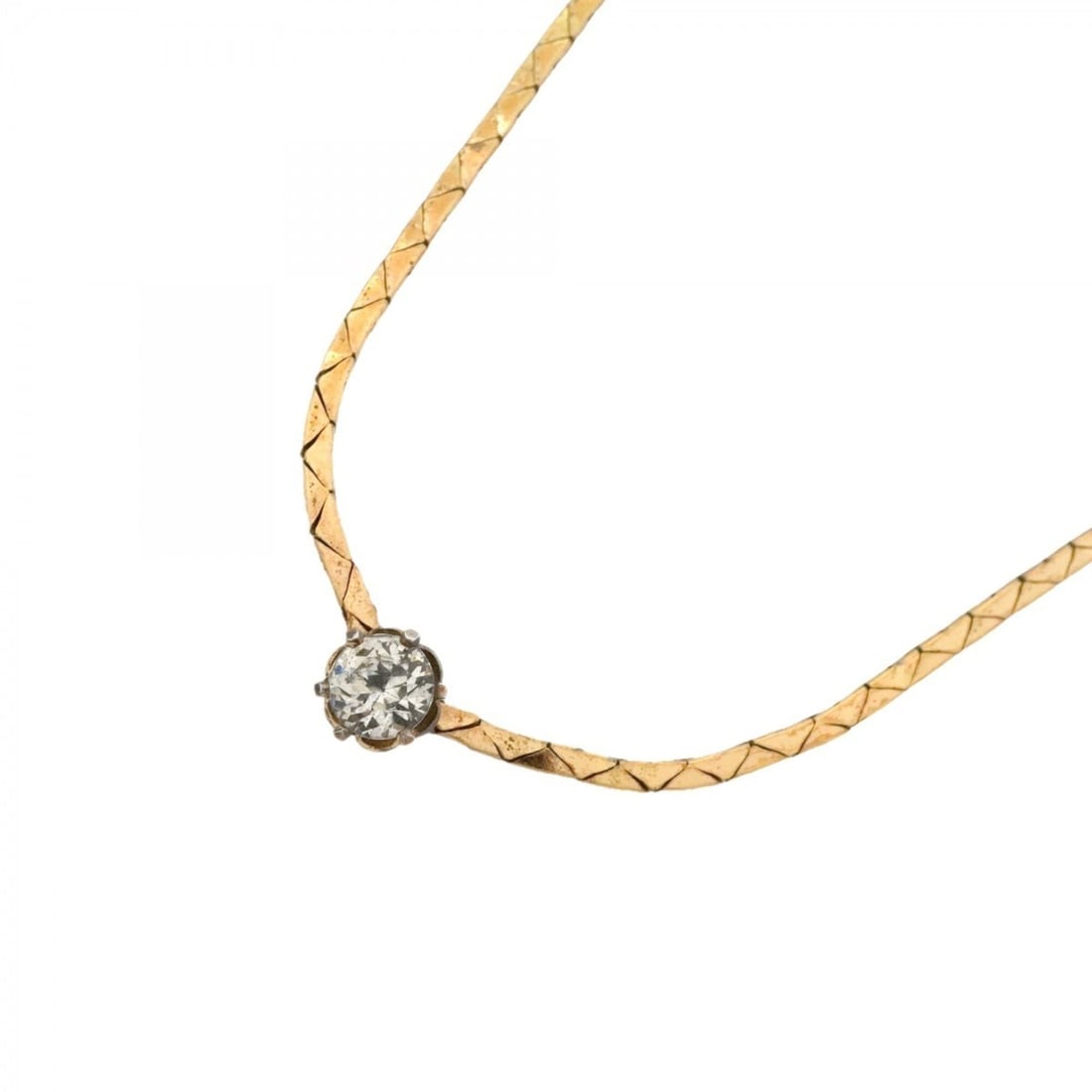 Christian Dior Necklace, GP Plated, Rhinestone, Gold, Women's (1 of 9)