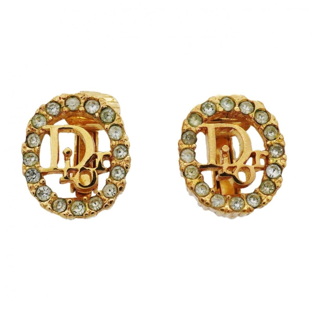 Christian Dior Earrings, Oval, GP Plated, Rhinestone, Gold, Women's: --- Catalog ---Category: SizeSize (HxWxD): 15.30mm x 13.30mm / 0.60'' x 0.52''Category: DesignType: Clip earringsColor: GoldGender: WomenMaterial: Gold plating, RhinestoneCategory: GeneralBrand: Chris