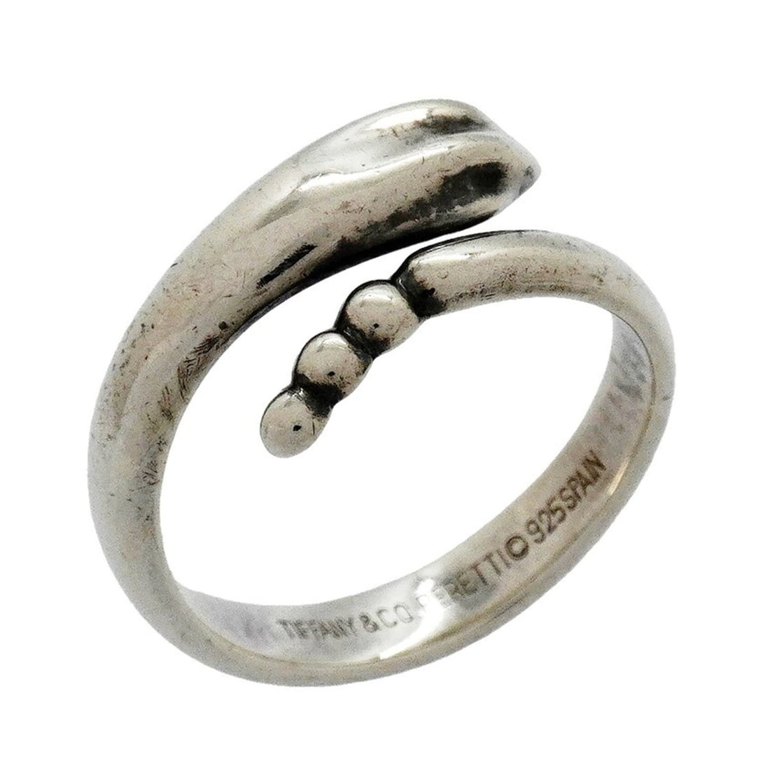 Tiffany & Co. Snake Ring, Sterling Silver 925, Size 9, Women's: --- Catalog ---Category: SizeJP Size: 9US Size: 5Category: DesignType: Band ringGender: WomenMaterial: Silver 925Category: GeneralBrand: Tiffany--- Item List ---Section: ConditionRanking: Rank AB Used