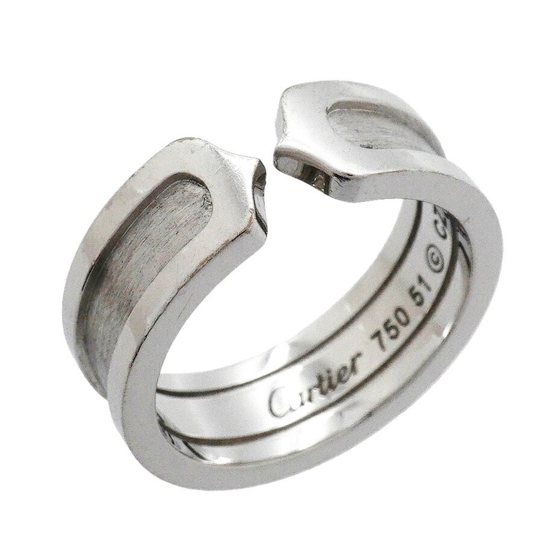 Cartier Ring 2C 18KWG White Gold #51 Ladies: --- Catalog ---Category: SizeUS Size: 6Brand Size: 51Category: DesignType: Band ringGender: WomenMaterial: White gold (18K)Category: GeneralBrand: Cartier--- Item List ---Section: ConditionRanking: Ra