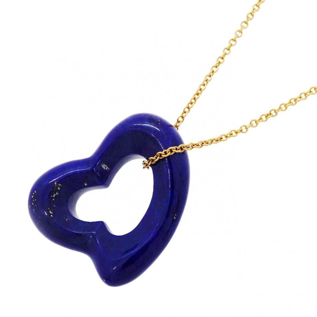 Tiffany & Co. Heart Necklace, 18K Yellow Gold, Lapis Lazuli, Blue, Women's: --- Catalog ---Category: SizePendant Size: 19.2mm x 23mm / 0.75'' x 0.9''Neck Circumference: 44 cm / 17.32''Category: DesignColor: BlueStone: Lapis lazuliGender: WomenMaterial: Yellow gold (18K)Neckla