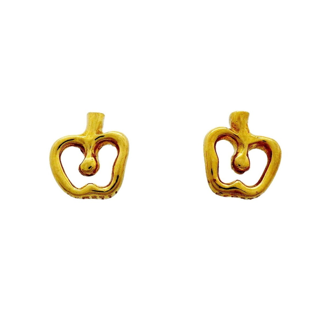 Tiffany & Co. Apple Earrings, 18K Yellow Gold, Women's: --- Catalog ---Category: SizeSize (HxWxD): 7.30mm x 6.50mm / 0.29'' x 0.26''Category: DesignType: Stud earringsGender: WomenMaterial: Yellow gold (18K)Category: GeneralBrand: Tiffany--- Item List ---S