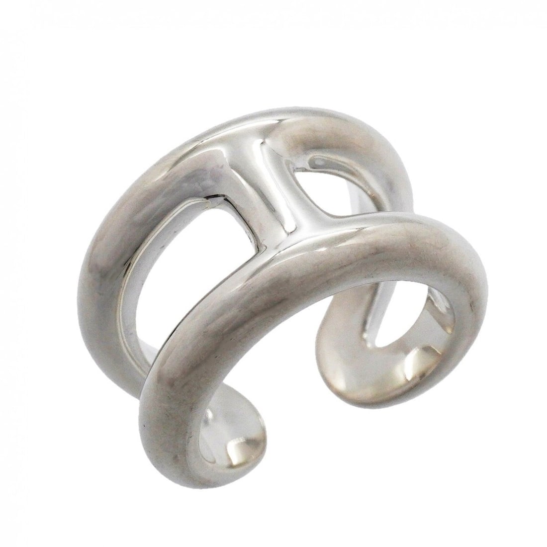Hermes Osmos PM Ring, Sterling Silver 925, Size 51, Women's: --- Catalog ---Category: SizeUS Size: 6Brand Size: 51Category: DesignType: Band ringGender: WomenMaterial: Silver 925Category: GeneralBrand: Hermes--- Item List ---Section: ConditionRanking: Rank AB U