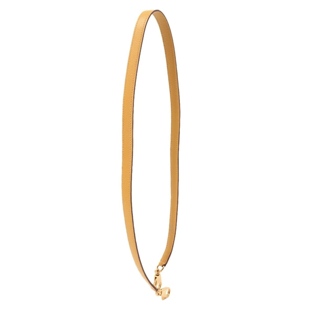 Hermes shoulder strap, Courchevel Epsom leather, yellow, gold hardware.: --- Catalog ---Category: SizeSize (HxWxD): 89.5cm x 1.6cm / 35.23'' x 0.62''Category: DesignType: StrapColor: YellowGender: Women,MenMaterial: Courchevel leatherCategory: GeneralBrand: HermesCountry o