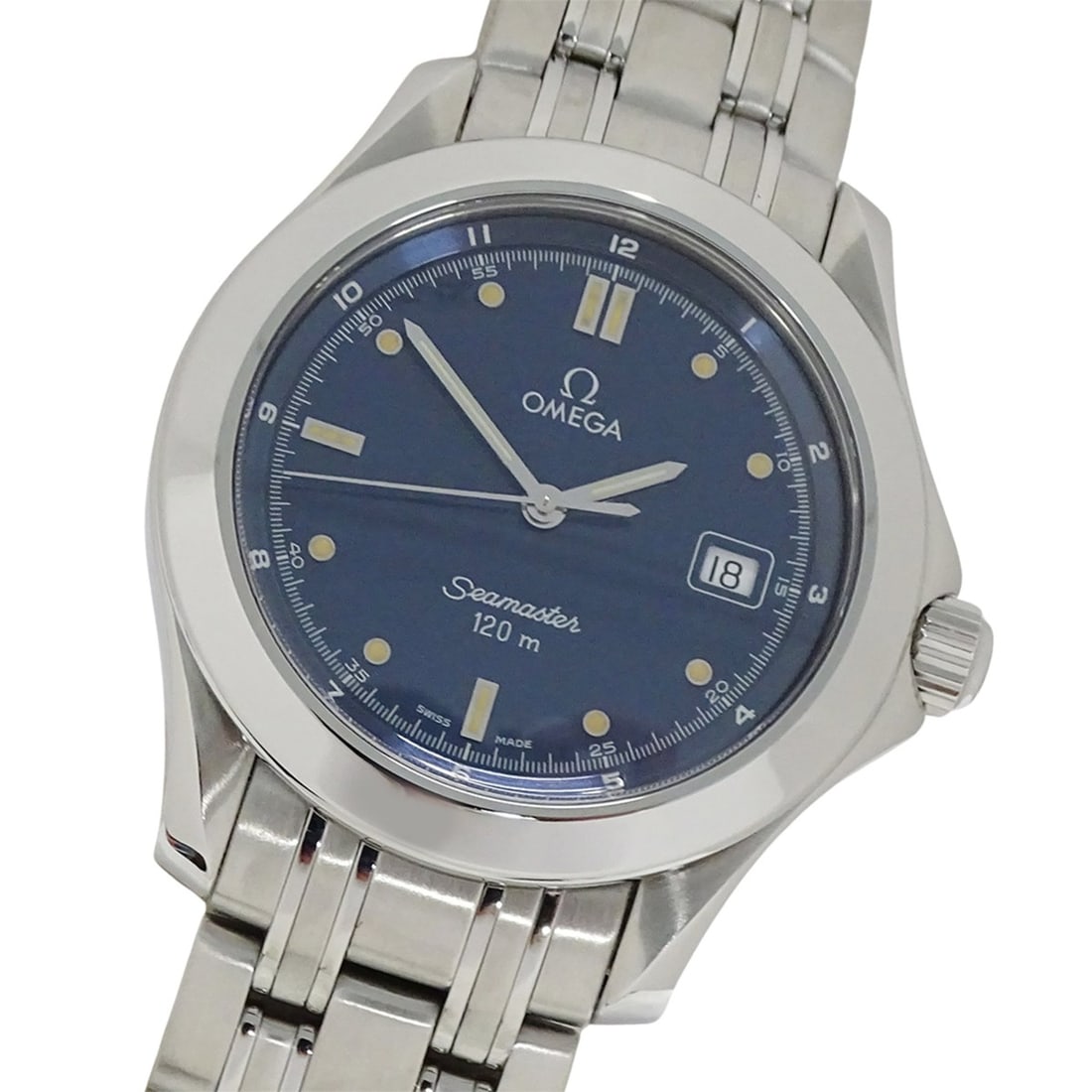 Omega Seamaster 2511.80 Men's Watch, Brand Name, 120m Water Resistant, Date Display, Quartz: --- Catalog ---Category: SizeWrist Size: 20cm / 7.87''Case Diameter: 36mm / 1.42''Category: DesignType: WristwatchGender: MenColor (Dial): BlueMaterial (Band): Stainless steelMaterial (Case): Stainles