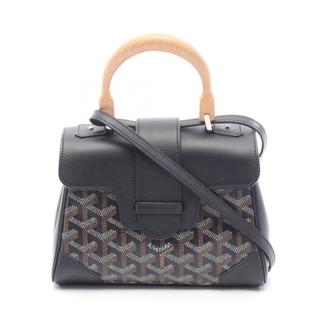 Goyard Saigon Mini 2-Way Handbag, Coated Canvas Leather, Women's, Black, Brown, White,: --- Catalog ---Category: SizeSize (HxWxD): 14cm x 20.5cm x 8.5cm / 5.51'' x 8.07'' x 3.34''Category: DesignType: HandbagColor: Black, Brown, WhiteGender: WomenMaterial: Coated canvas , Leather Categor