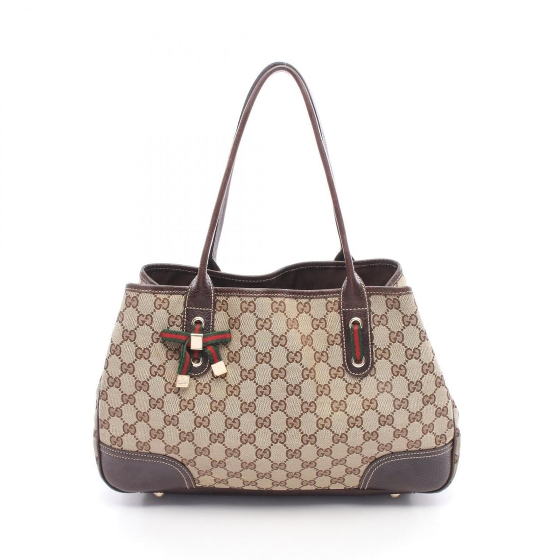 Gucci Princy Sherry Line GG Canvas Tote Bag Handbag Leather Women's Beige/Brown 163805: --- Catalog ---Category: SizeSize (HxWxD): 23cm x 37cm x 10cm / 9.05'' x 14.56'' x 3.93''Category: DesignType: Handbag, Tote bagColor: Beige, BrownGender: WomenMaterial: GG canvas , Leather Category: 