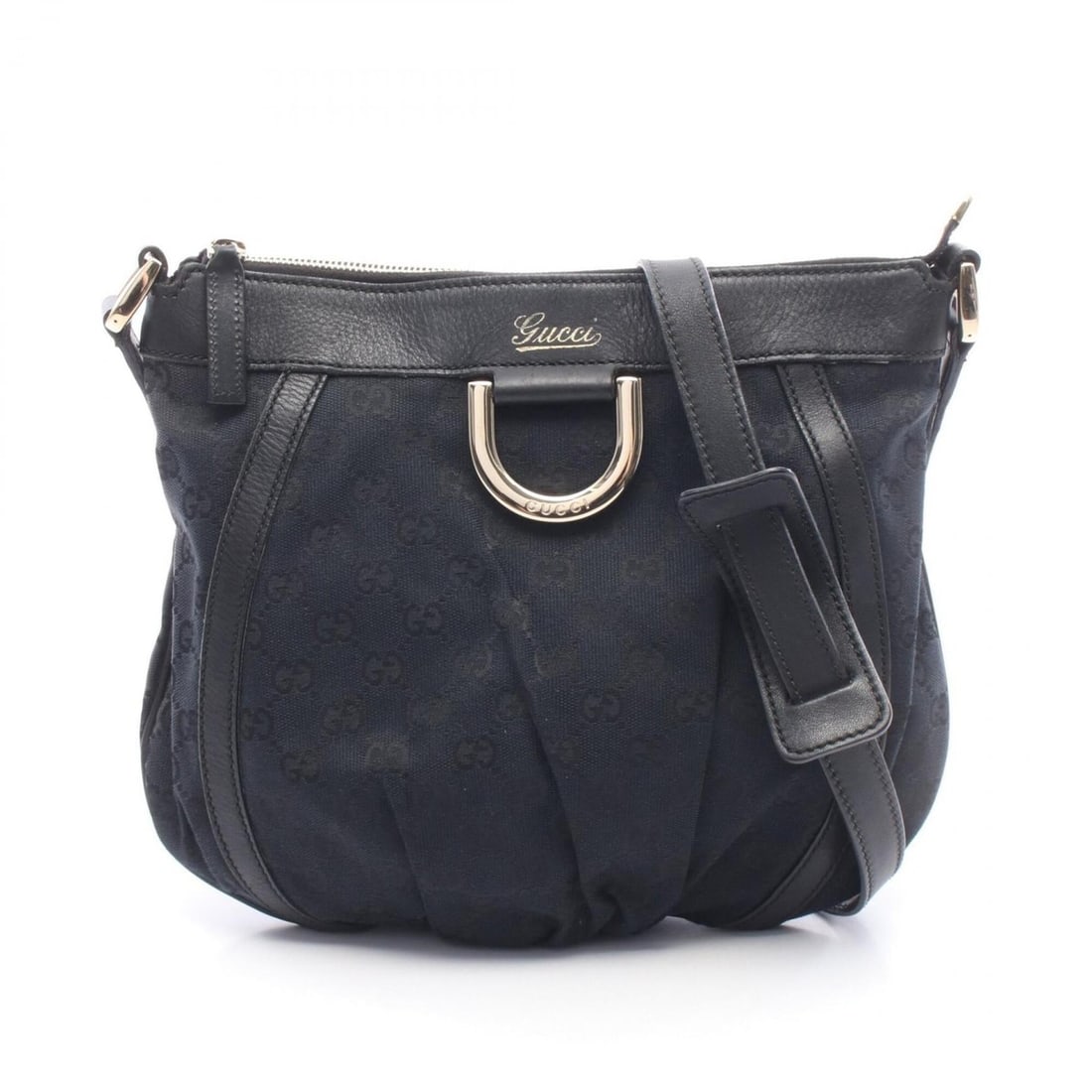 Gucci Abbey GG Canvas Shoulder Bag/Handbag, and Leather, Women's, Black (203257): --- Catalog ---Category: SizeSize (HxWxD): 25cm x 26cm x 3cm / 9.84'' x 10.23'' x 1.18''Category: DesignType: Handbag, Shoulder bagColor: BlackGender: WomenMaterial: GG canvas , Leather Category: Gene