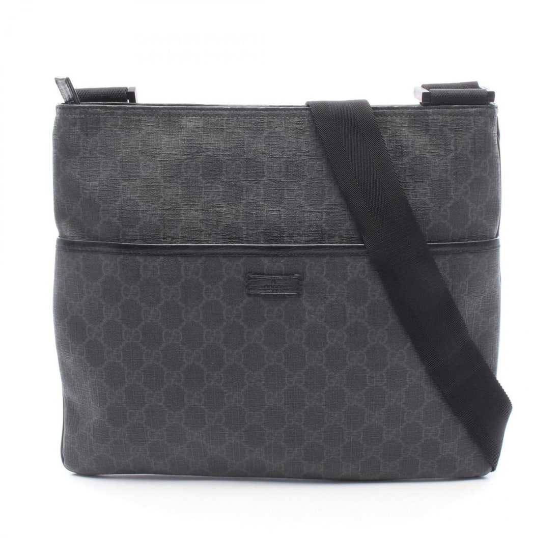 Gucci GG Supreme Shoulder Bag/Handbag, Coated Canvas and Leather, Men's/Women's, Black/Gray, 162904: --- Catalog ---Category: SizeSize (HxWxD): 29cm x 35cm x 3cm / 11.41'' x 13.77'' x 1.18''Category: DesignType: Handbag, Shoulder bagColor: Black, GrayGender: Men,WomenMaterial: GG Supreme , Leather Ca