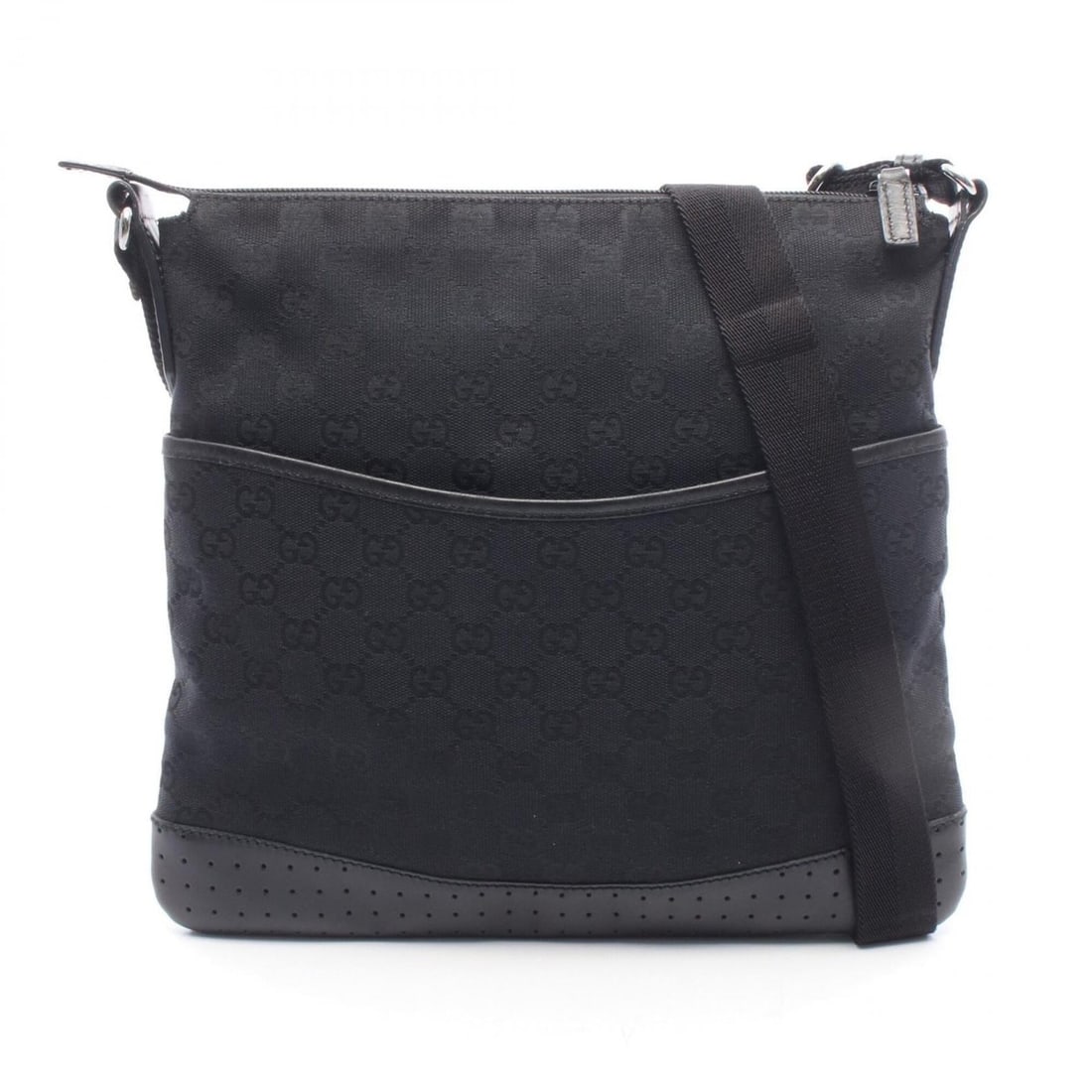 Gucci GG Canvas Shoulder Bag/Handbag, and Leather, Women's, Black, 145857: --- Catalog ---Category: SizeSize (HxWxD): 28cm x 31cm x 3cm / 11.02'' x 12.2'' x 1.18''Category: DesignType: Handbag, Shoulder bagColor: BlackGender: WomenMaterial: GG canvas , Leather Category: Gene