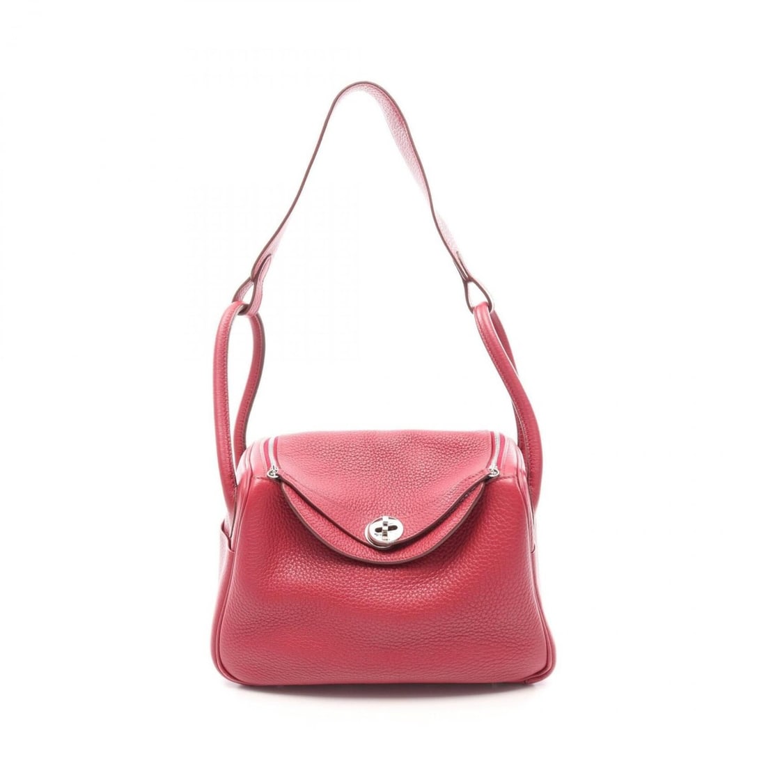 Hermes Lindy 26 Ruby Shoulder Bag/Handbag, Taurillon Clemence Leather, Women's, Bordeaux Color (1 of 14)