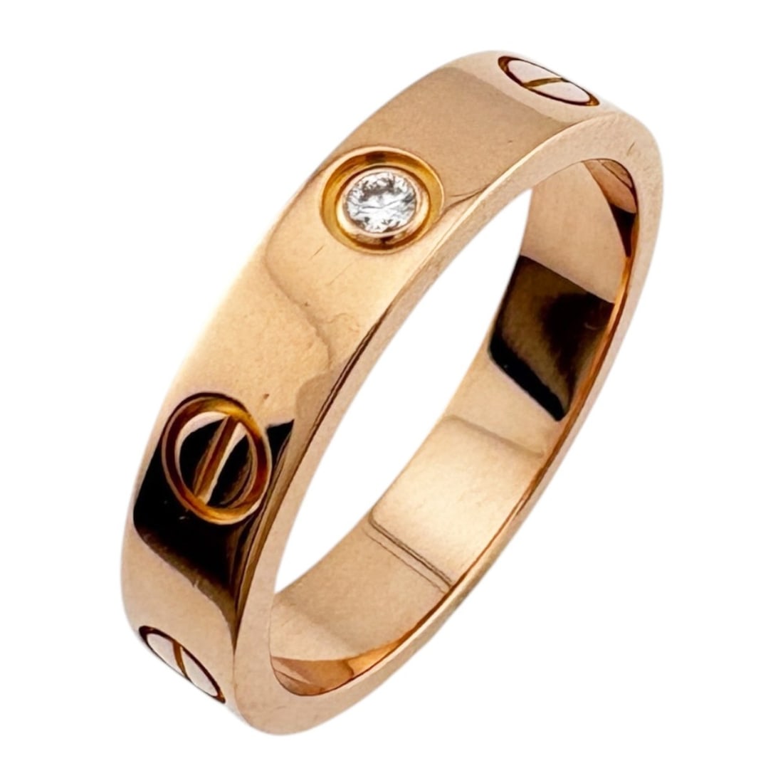 Cartier Mini Love Ring, 18K Pink Gold Diamond Ring for Women (1 of 9)