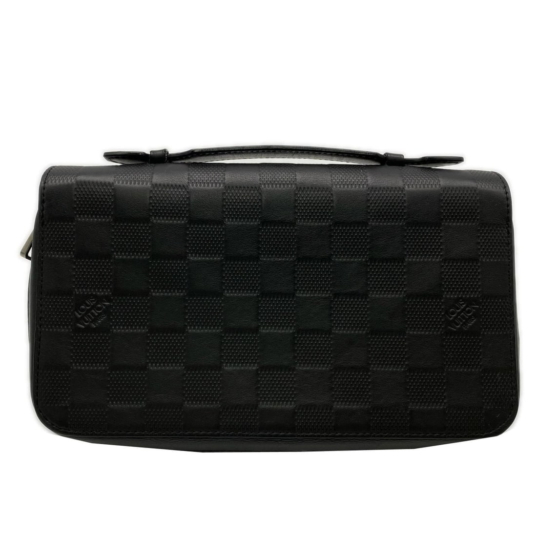 LOUIS VUITTON Damier Infini Zippy XL Onyx N61254 Long Wallet Black Calf Leather Men's: --- Catalog ---Category: SizeSize (HxWxD): 12.5cm x 21.5cm x 4cm / 4.92'' x 8.46'' x 1.57''Category: DesignType: Long wallet (bi-fold)Color: BlackGender: MenClosure: ZipperMaterial: Leather Leather/Fu
