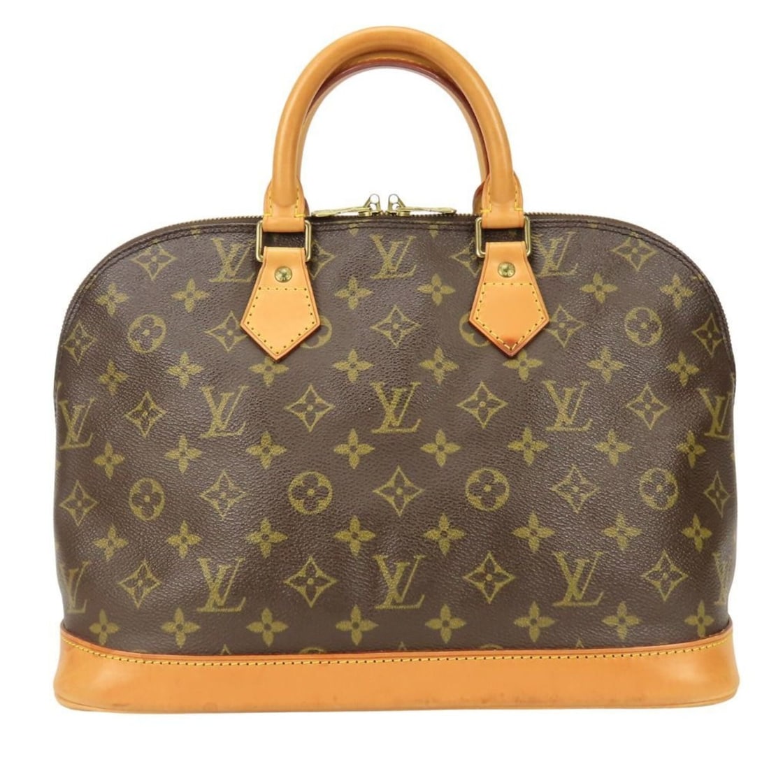 Louis Vuitton Alma handbag, older model, M51130, Monogram Brown, women's. LOUIS VUITTON: --- Catalog ---Category: SizeWeight: 685g / 1.51lb.Size (HxWxD): 23.5cm x 32cm x 16.5cm / 9.25'' x 12.59'' x 6.49''Handle Length: 23cm / 9.05''Category: DesignType: HandbagColor: BrownGender: WomenClo