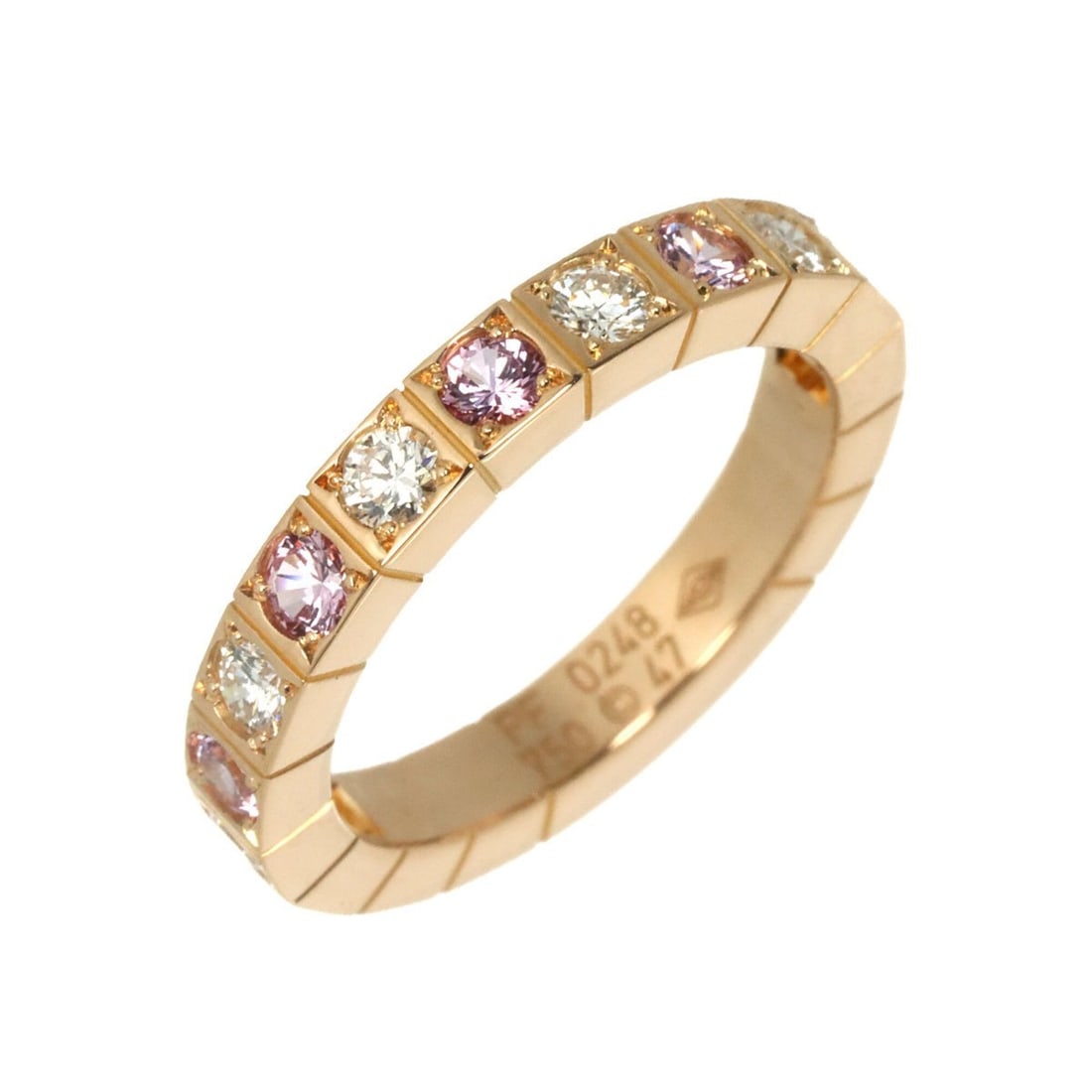 Cartier Lanieres #47 Ring, Pink Sapphire and Diamond, 18K PG Gold 750 (1 of 11)