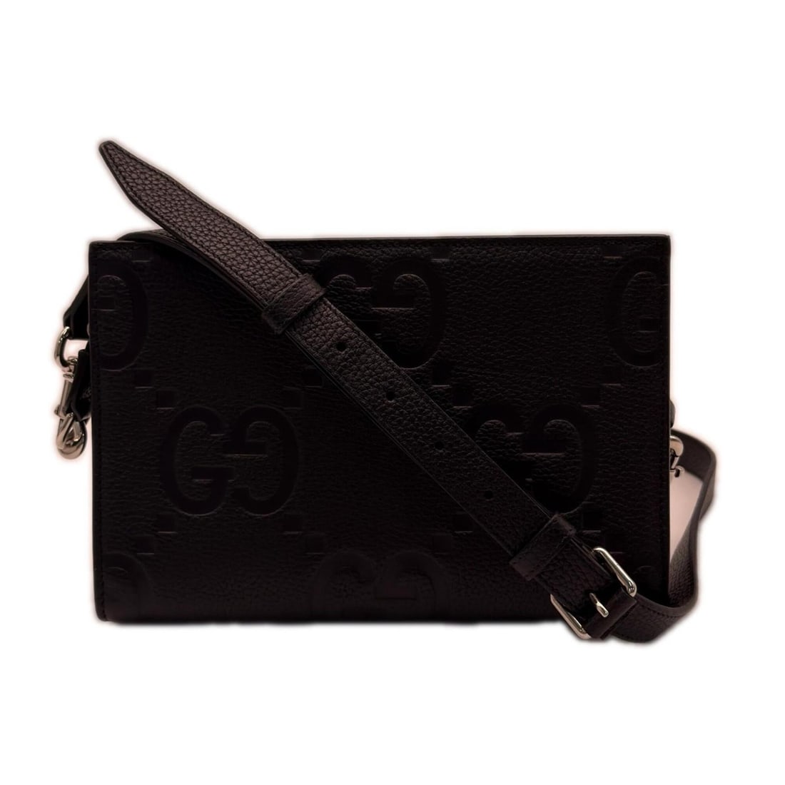 GUCCI Jumbo GG Mini Bag 795240 Shoulder Black Leather Men's (1 of 17)