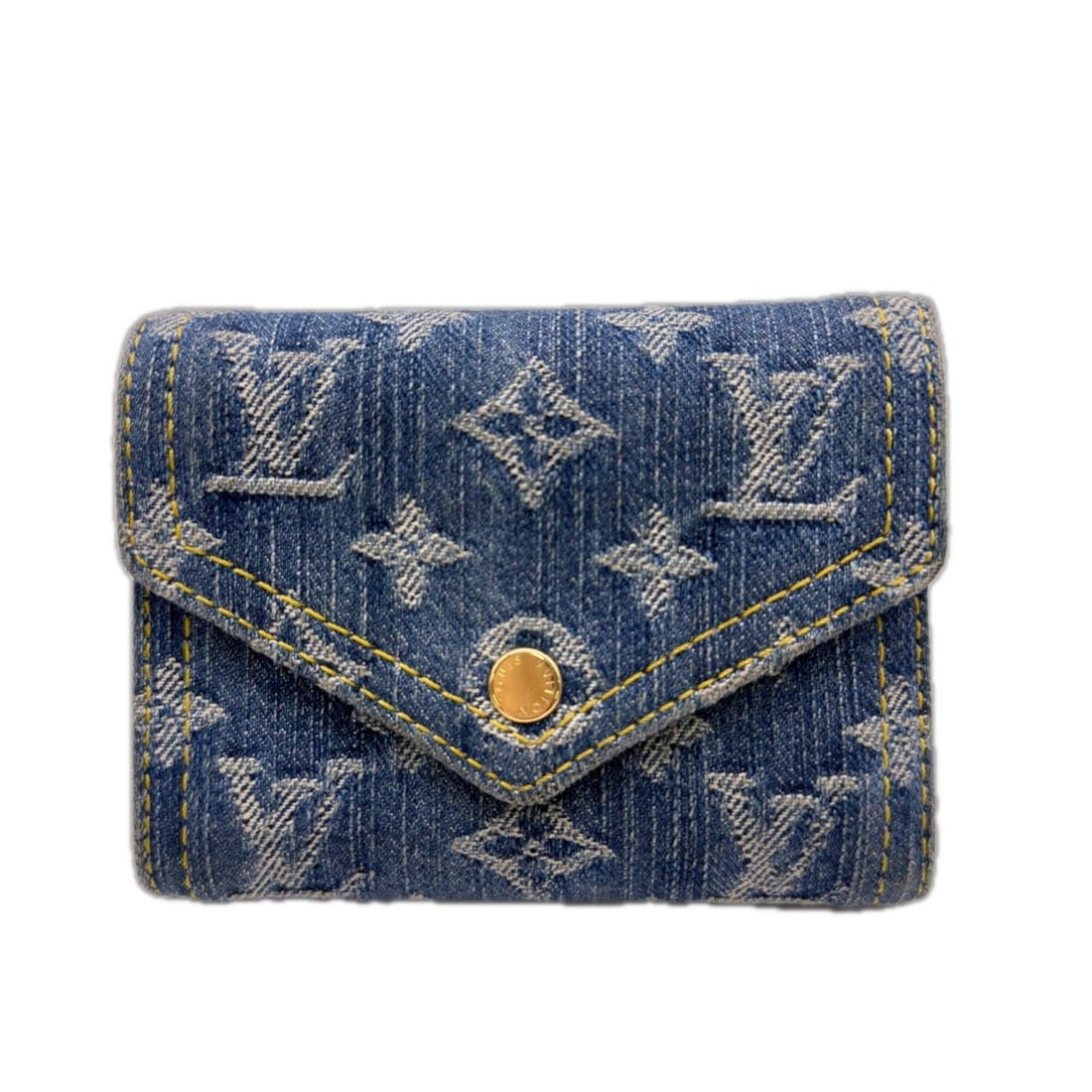 LOUIS VUITTON Monogram Denim Portefeuille Victorine M13212 Tri-fold Wallet, Blue Leather, Women's: --- Catalog ---Category: SizeSize (HxWxD): 9cm x 12cm x 2cm / 3.54'' x 4.72'' x 0.78''Category: DesignType: Wallet (tri-fold)Color: BlueGender: WomenMaterial: Denim , Leather Category: GeneralLine: Mo