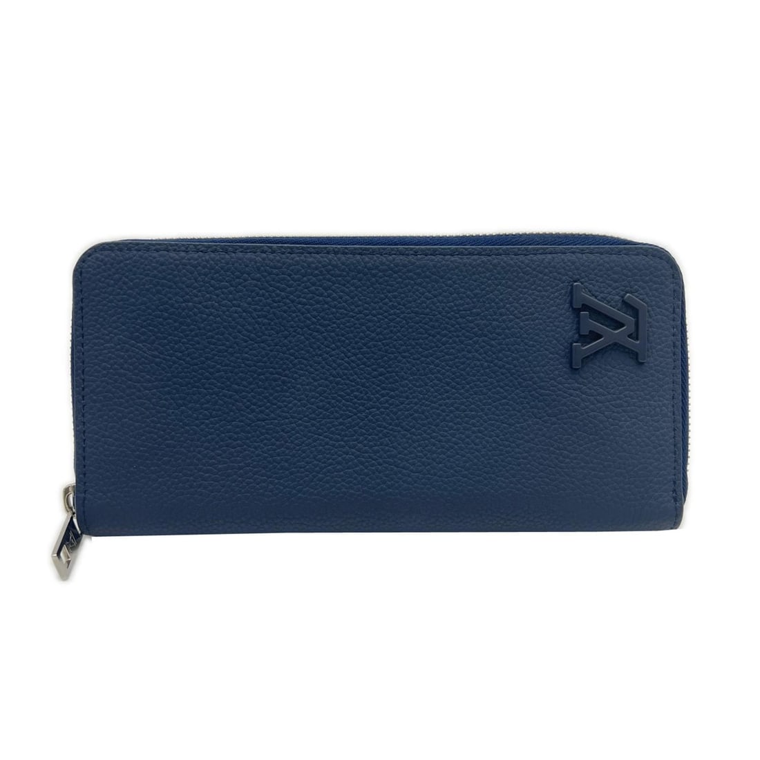 LOUIS VUITTON LV Aerogram Zippy Vertical Marine M81767 Long Wallet Navy Grained Calf Leather Men's (1 of 19)
