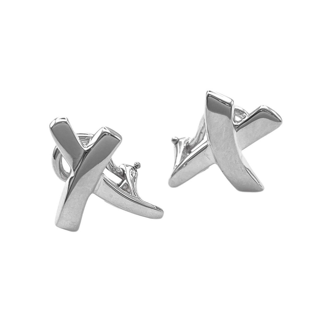 TIFFANY&Co. Tiffany & Co. Paloma Picasso Kiss Earrings, SV925 Silver, Women's: --- Catalog ---Category: SizeSize (HxWxD): 15.00mm x 12.00mm / 0.59'' x 0.47''Category: DesignType: Clip earringsColor: SilverGender: WomenMaterial: Silver 925Category: GeneralBrand: Tiffany--- Item L