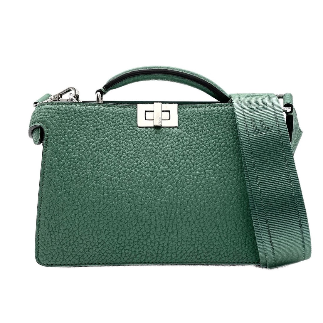 FENDI Peekaboo I.U. Shoulder Bag X-Cross 7VA582 Leather Green Men's Women's: --- Catalog ---Category: SizeSize (HxWxD): 14cm x 21cm x 5.5cm / 5.51'' x 8.26'' x 2.16''Category: DesignType: Shoulder bagColor: GreenGender: Men,WomenMaterial: Leather Category: GeneralBrand: Fendi-