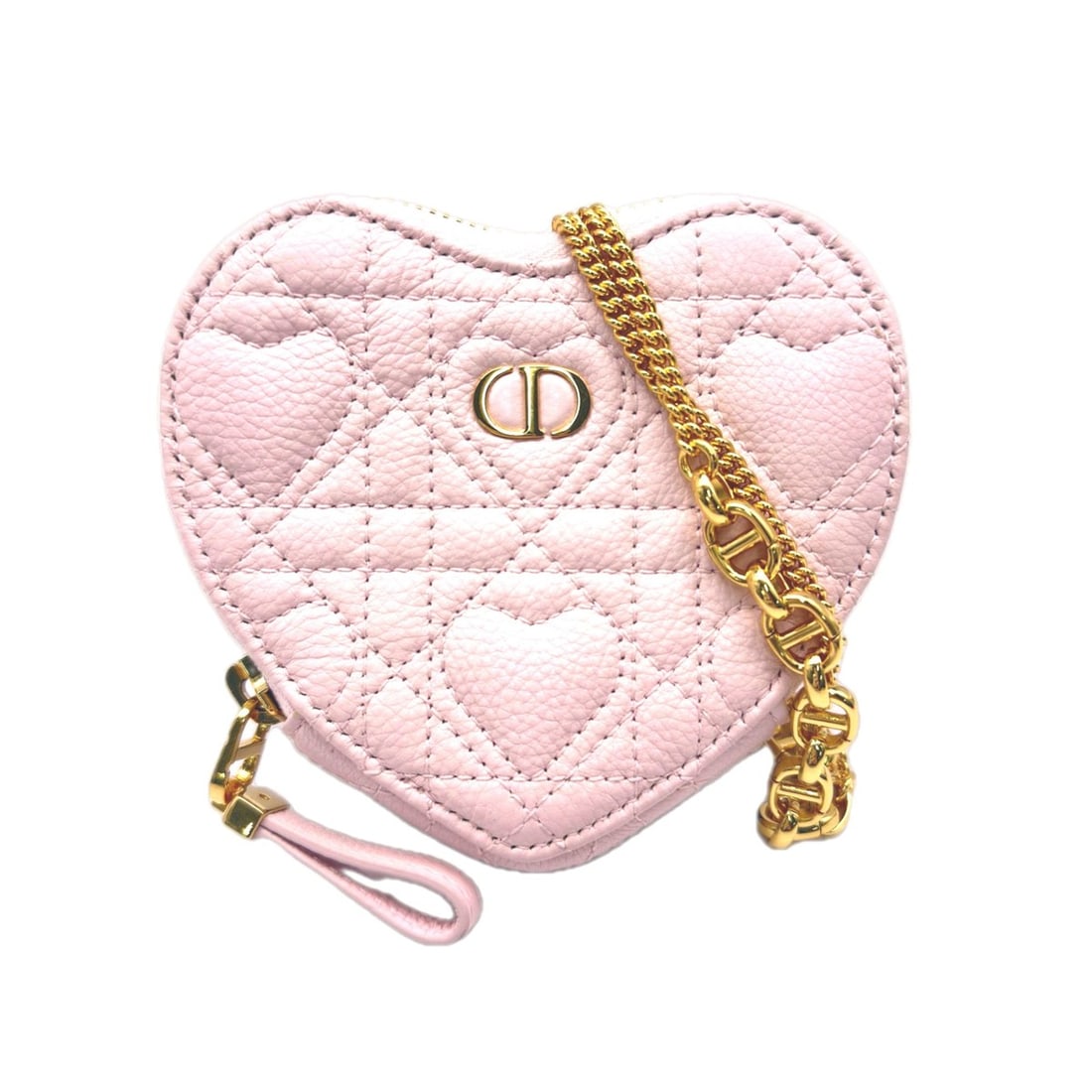 Christian Dior Heart Cannage Calfskin Dioramour Caro Chain Pouch S5097UNID Shoulder Bag Pink Women's: --- Catalog ---Category: SizeSize (HxWxD): 9cm x 12cm x 2.5cm / 3.54'' x 4.72'' x 0.98''Strap Length: 99.5cm / 39.17''Category: DesignType: Shoulder bagColor: PinkGender: WomenClosure: ZipperMaterial: