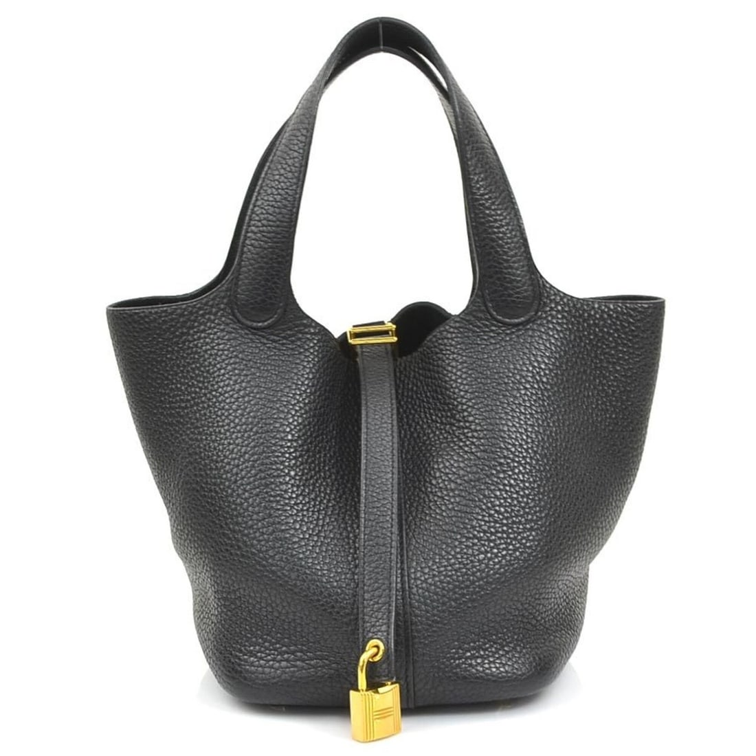 Hermes Picotin Lock PM 18 Handbag, Taurillon Clemence Leather, Black & Gold, Women's, 90269k: --- Catalog ---Category: SizeSize (HxWxD): 18cm x 18cm x 13cm / 7.08'' x 7.08'' x 5.11''Category: DesignType: HandbagColor: BlackGender: WomenMaterial: Taurillon clemence leather Category: GeneralBran