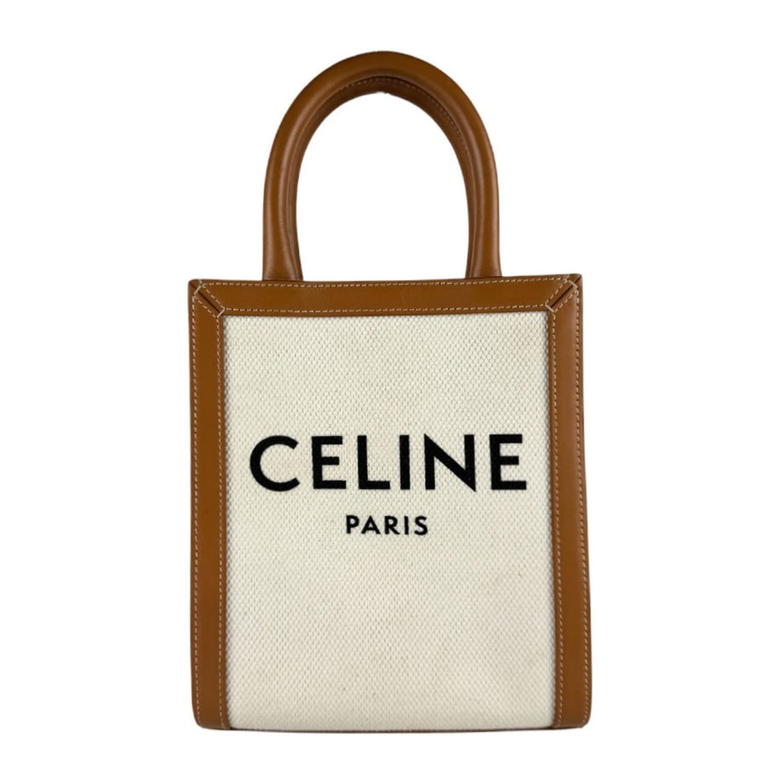 Celine CELINE Shoulder Bag Mini Vertical Cabas Canvas Leather Brown Ivory Women's z10498: --- Catalog ---Category: SizeSize (HxWxD): 20cm x 17cm x 2cm / 7.87'' x 6.69'' x 0.78''Category: DesignType: Shoulder bagColor: Brown, IvoryGender: WomenMaterial: Canvas , Leather Category: GeneralBra