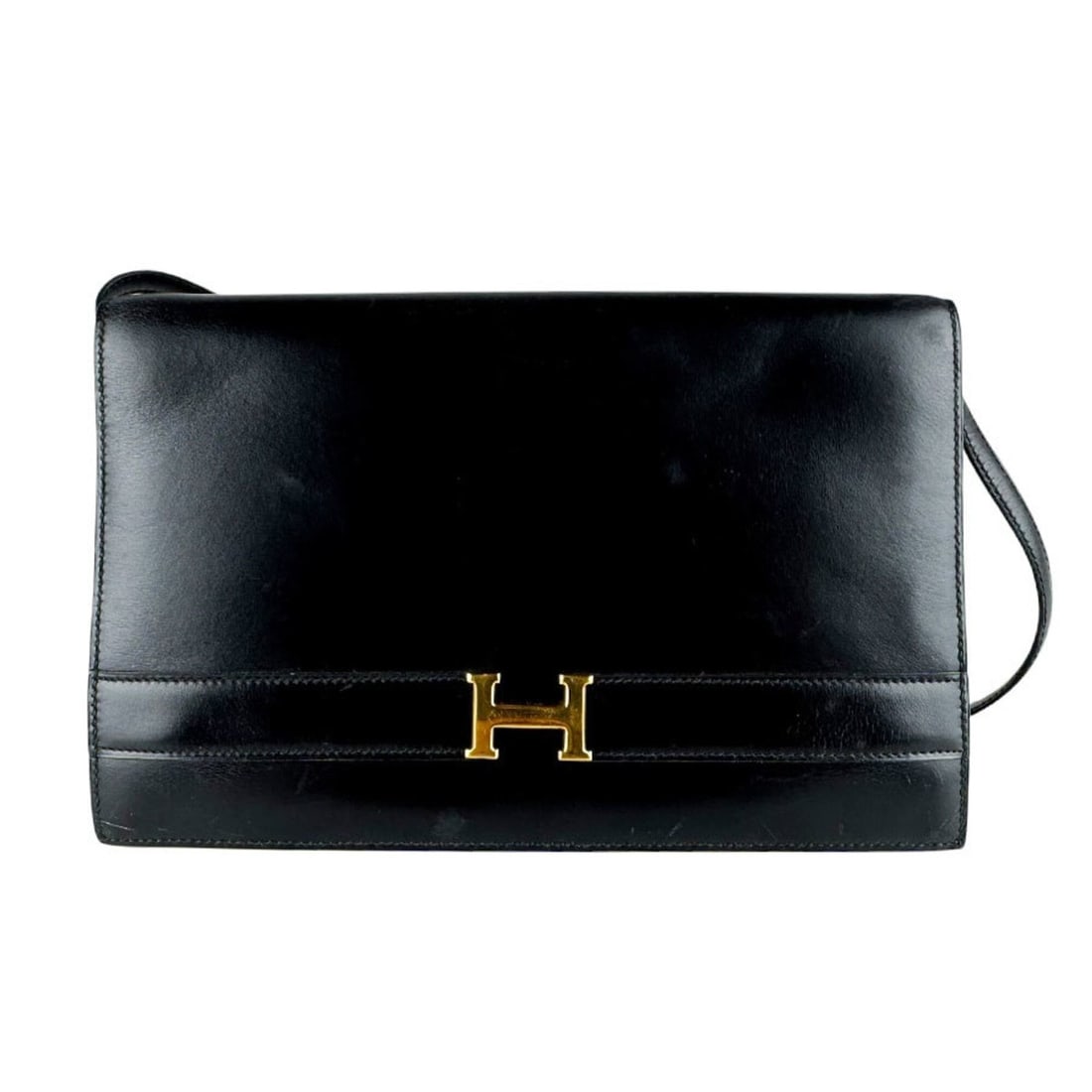 Hermes Annie Shoulder Bag, Box Calf Leather, Black & Gold, Women's, z10482: --- Catalog ---Category: SizeSize (HxWxD): 15cm x 24cm x 3cm / 5.9'' x 9.44'' x 1.18''Category: DesignType: Shoulder bagColor: BlackGender: WomenMaterial: Box calf leather Category: GeneralBrand: Herm