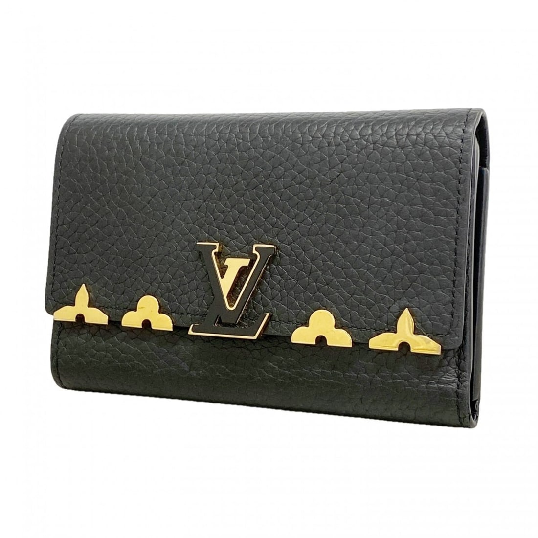 Louis Vuitton Taurillon Leather Portefeuille Capucines Compact Wallet M82764 Noir (Women's): --- Catalog ---Category: SizeSize (HxWxD): 9cm x 13.5cm x 2cm / 3.54'' x 5.31'' x 0.78''Category: DesignType: Wallet (bi-fold)Color: NoirGender: WomenCategory: GeneralMPN: M82764Brand: Louis Vuitton--