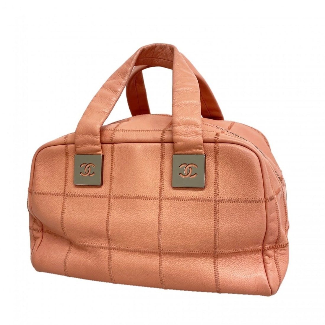 Chanel Chocolate Bar Handbag, Caviar Leather, Pink, Women's: --- Catalog ---Category: SizeSize (HxWxD): 17cm x 28cm x 21cm / 6.69'' x 11.02'' x 8.26''Category: DesignType: HandbagColor: PinkGender: WomenMaterial: Grained Calfskin Hardware Color: SilverCategory: