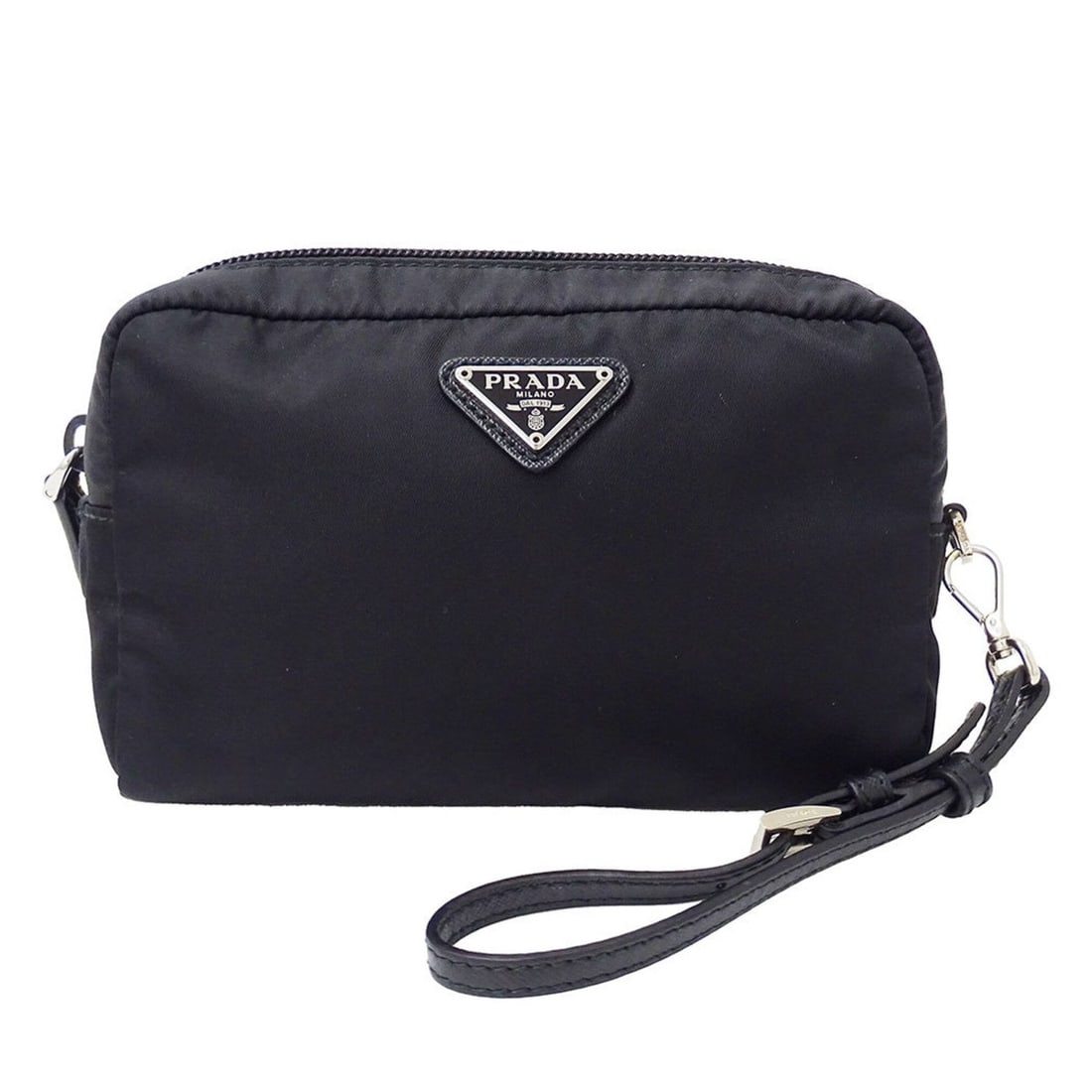 Prada handbag/pouch for women and men, made of nylon, black, 1NE021, suitable makeup or small items.: --- Catalog ---Category: SizeSize (HxWxD): 10cm x 16cm x 5cm / 3.93'' x 6.29'' x 1.96''Category: DesignType: Handbag, PouchColor: BlackGender: Men,WomenMaterial: Nylon Category: GeneralMPN: 1NE021Bran