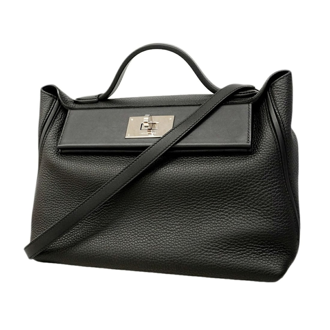 Hermes Vingt-Châtre 29 Handbag, Togo Swift Leather, Black, U Stamp, 2-way Bag for Women (1 of 13)