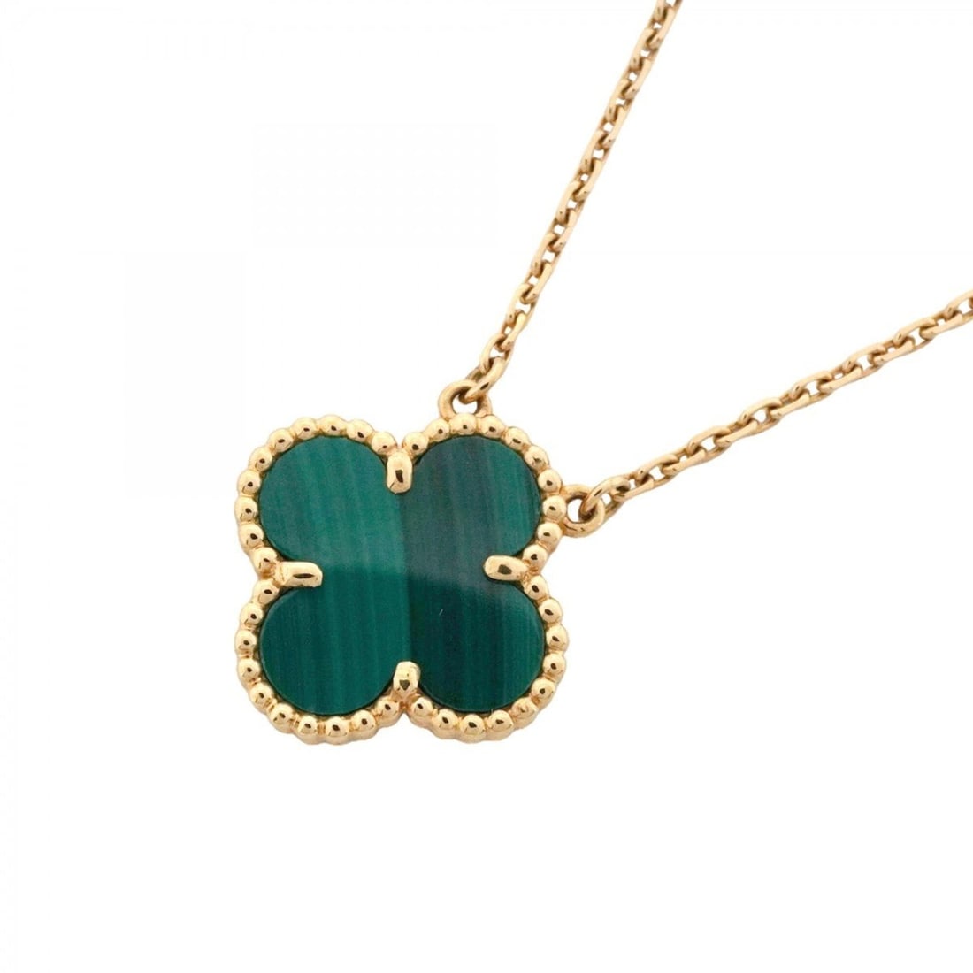 Van Cleef & Arpels Alhambra Necklace, 18K Yellow Gold with Malachite Green Stone, for Women (1 of 9)
