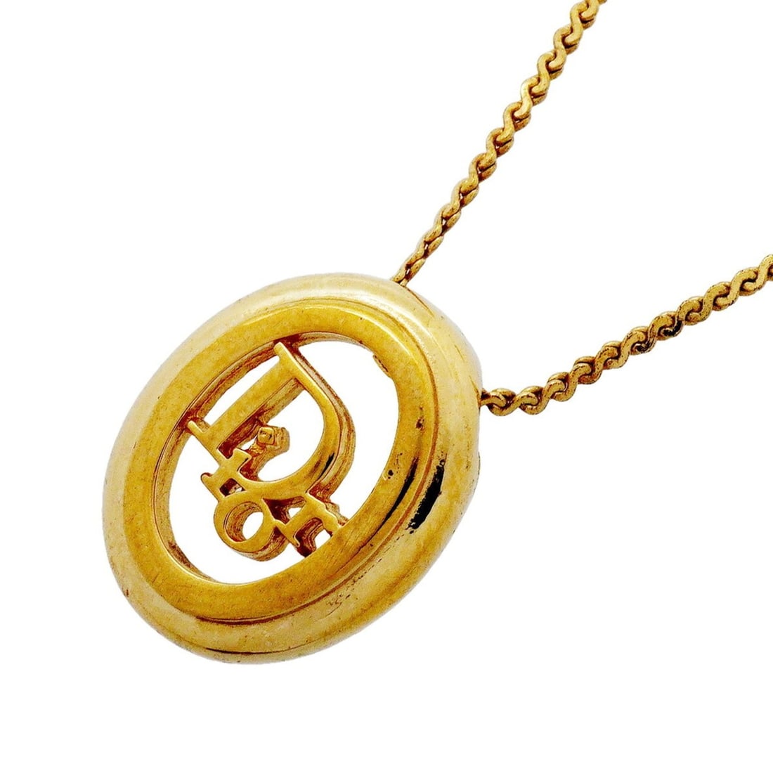 Christian Dior Necklace, GP Plated Gold, Women's: --- Catalog ---Category: SizePendant Size: 19.5mm x 15.8mm / 0.76'' x 0.62''Neck Circumference: 40 cm - 45 cm / 15.74'' - 17.71''Category: DesignColor: GoldGender: WomenMaterial: Gold platingNecklace 