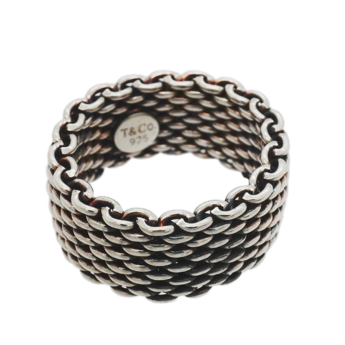Tiffany & Co. Somerset Mesh Ring, Sterling Silver 925, Size 13.5 (Women's): --- Catalog ---Category: SizeJP Size: 13.5US Size: 6.5Category: DesignType: Band ringGender: WomenMaterial: Silver 925Category: GeneralBrand: Tiffany--- Item List ---Section: ConditionRanking: Rank AB