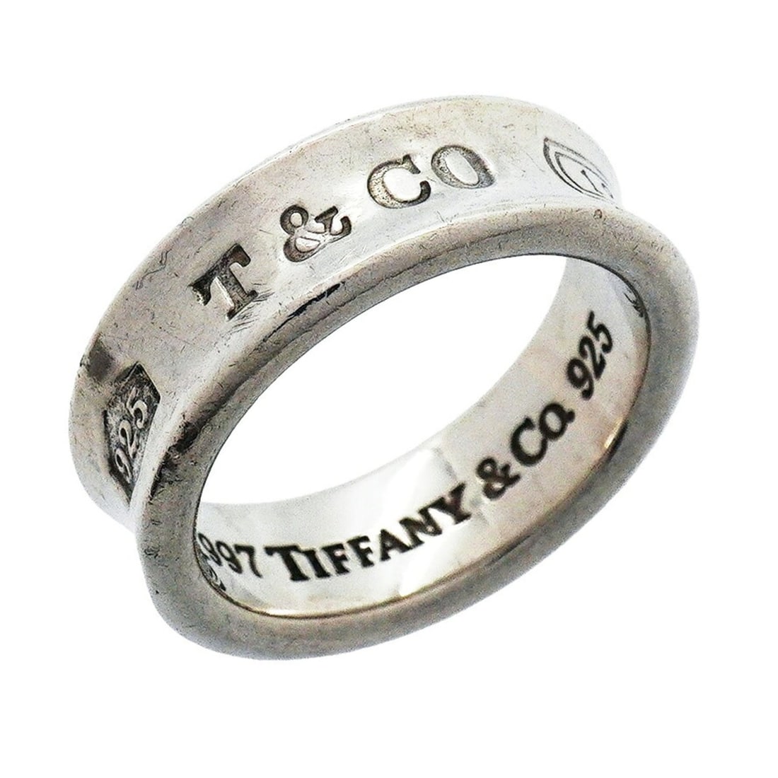 Tiffany & Co. Narrow Ring, Sterling Silver 925, Size 15.5 (Women's): --- Catalog ---Category: SizeJP Size: 15.5US Size: 7.5Category: DesignType: Band ringGender: WomenMaterial: Silver 925Category: GeneralBrand: Tiffany--- Item List ---Section: ConditionRanking: Rank AB