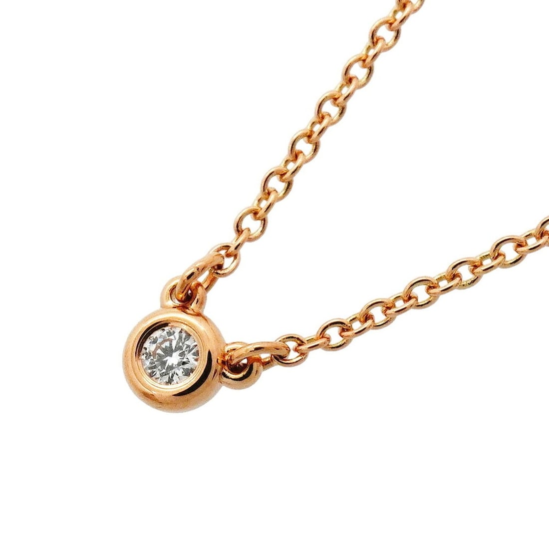 Tiffany & Co. By the Yard Necklace, 1PD (18K Pink Gold) Diamond, Women's: --- Catalog ---Category: SizePendant Size: 4.5mm x 3.9mm / 0.17'' x 0.15''Neck Circumference: 41 cm / 16.14''Category: DesignStone: DiamondGender: WomenMaterial: Pink gold (18K)Necklace Type: Necklace