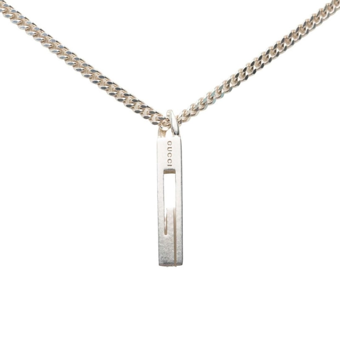 Gucci Cutout G Chain Pendant Necklace, SV925 Silver, Women's GUCCI: --- Catalog ---Category: SizePendant Size: 31mm x 4.8mm / 1.22'' x 0.18''Neck Circumference: 50 cm / 19.68''Category: DesignGender: WomenMaterial: Silver 925Pendant Type: PendantNecklace Type: Necklac