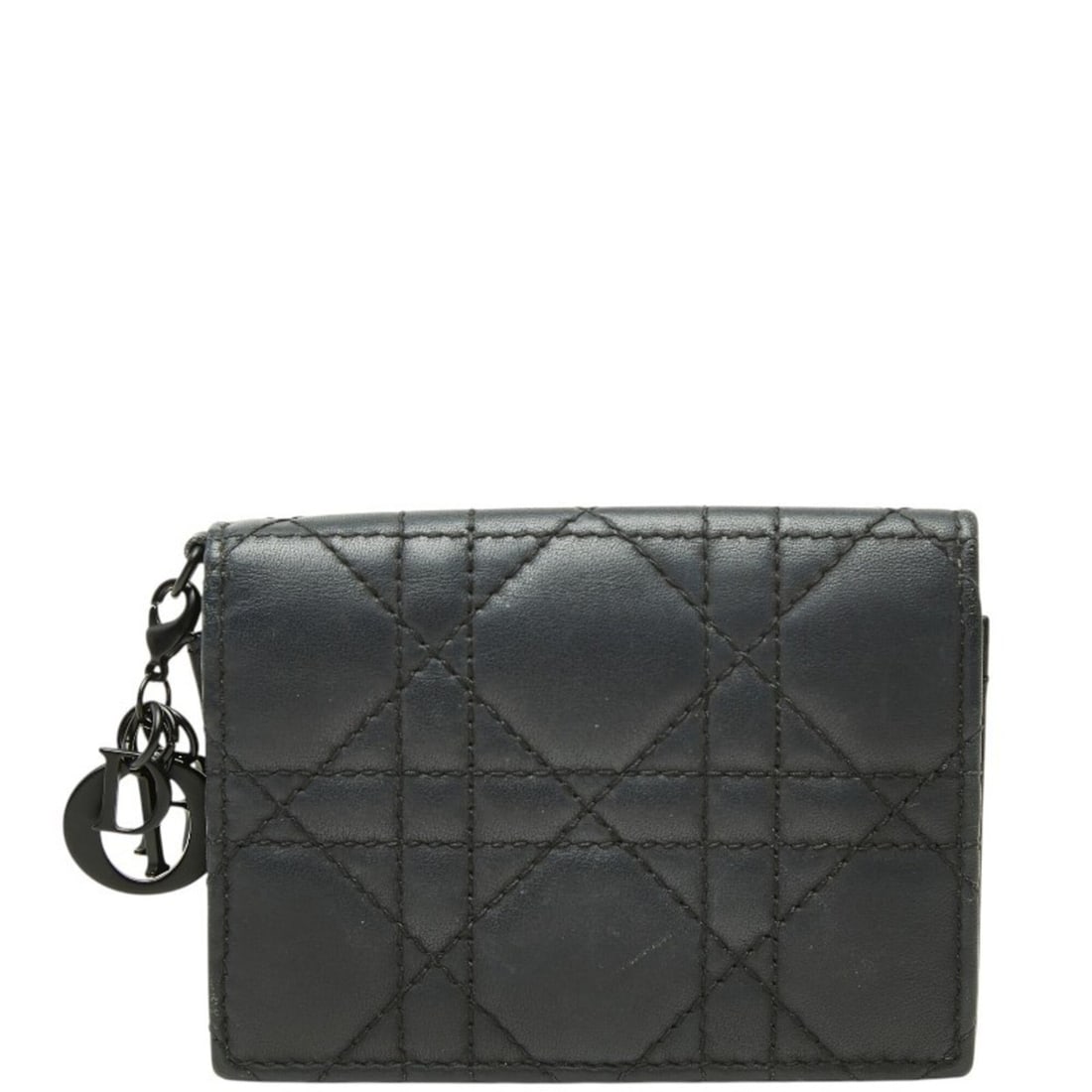 Christian Dior Dior Cannage Lady Bloom Business Card Holder/Card Case, Black Leather, Women's: --- Catalog ---Category: DesignType: Card caseColor: BlackGender: WomenMaterial: Leather Category: GeneralBrand: Christian DiorCategory: Physical PropertiesSize (HxWxD): 8cm x 10.5cm x 1.5cm / 3.14'' 