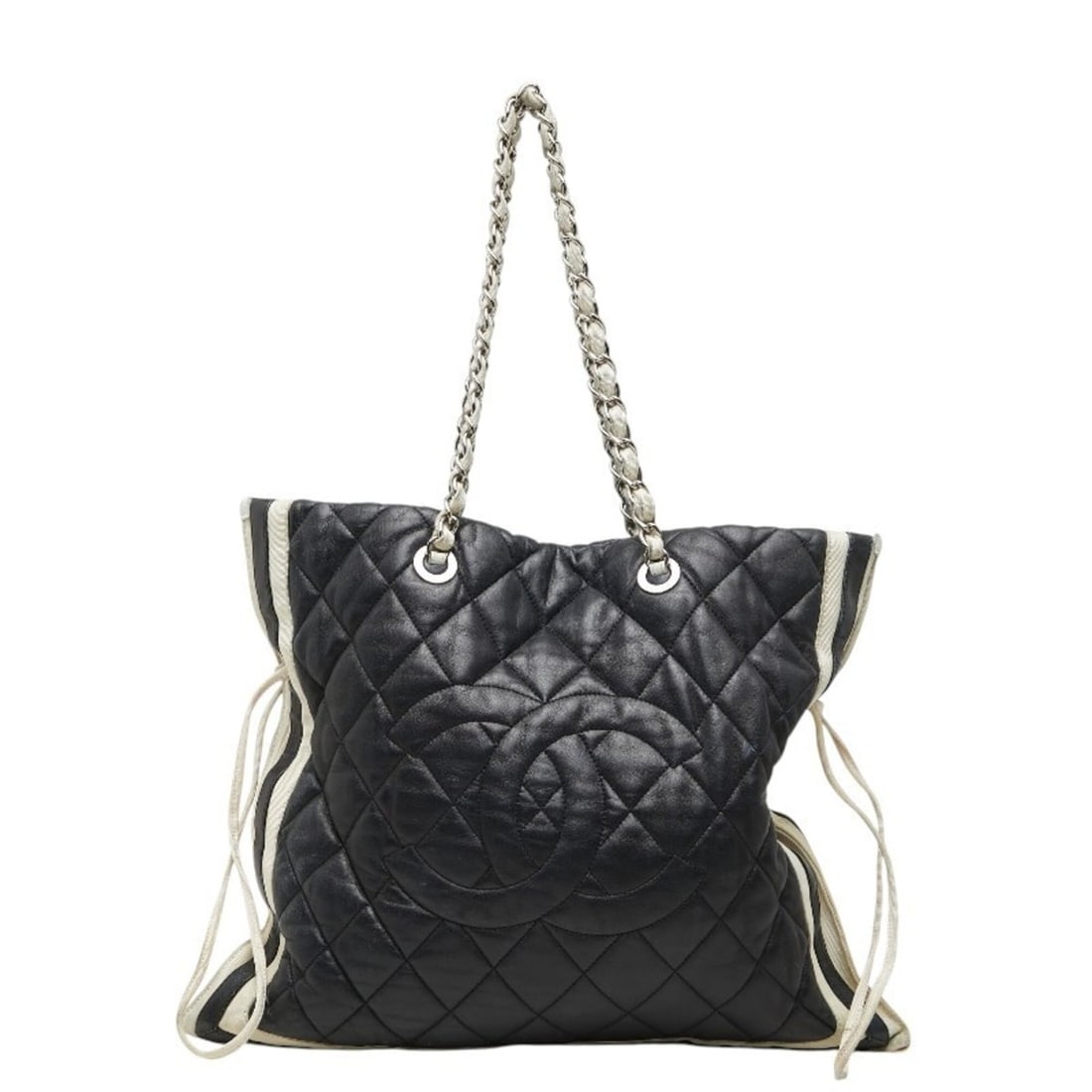 Chanel Coco Mark Matelassé Chain Shoulder Tote Bag, Navy Lambskin, Women's CHANEL: --- Catalog ---Category: SizeSize (HxWxD): 36.5cm x 42cm x 2cm / 14.37'' x 16.53'' x 0.78''Category: DesignType: Tote bagColor: NavyGender: WomenMaterial: Leather Category: GeneralBrand: Chanel--- Ite