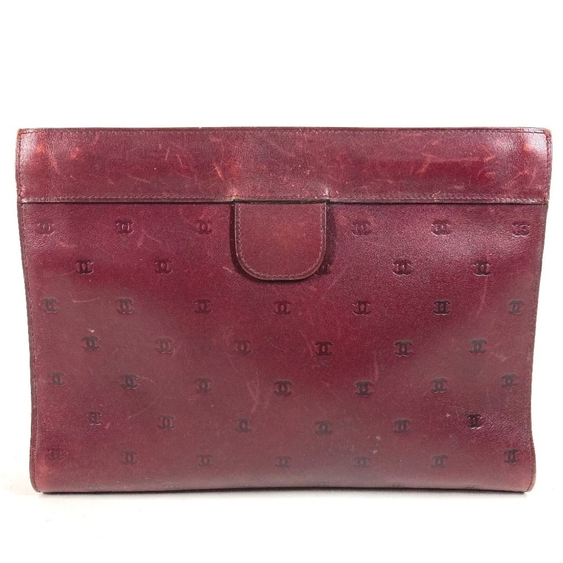 CHANEL Vintage Logo All-Over Print CC Coco Mark Second Bag Handbag Pouch Clutch Leather Women's Wine: --- Catalog ---Category: SizeSize (HxWxD): 17cm x 23cm x 4cm / 6.69'' x 9.05'' x 1.57''Category: DesignType: Clutch bag, Handbag, PouchColor: WineGender: WomenSeason: VintageMaterial: Leather