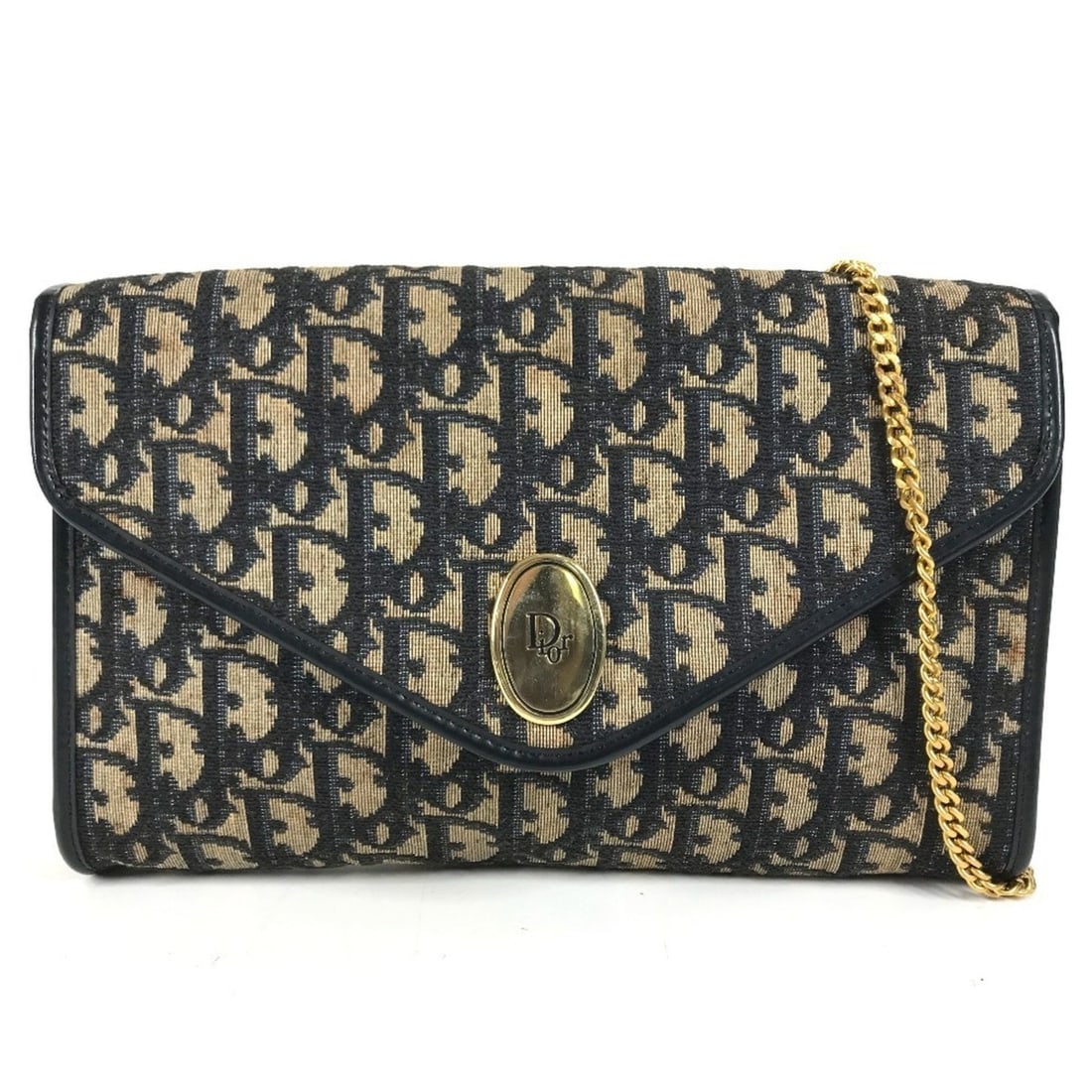 Christian Dior Dior Vintage Trotter Logo Shoulder Bag, Flap 2-Way Clutch Leather, Canvas, Women's,: --- Catalog ---Category: SizeSize (HxWxD): 16.5cm x 24.5cm x 3cm / 6.49'' x 9.64'' x 1.18''Category: DesignType: Clutch bag, Shoulder bagColor: NavyGender: WomenMaterial: Trotter Category: GeneralBran